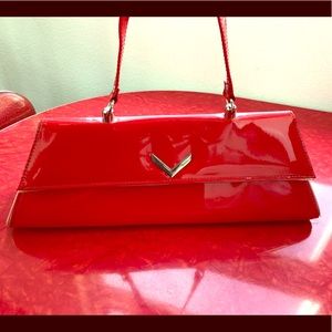 Tatyana Cherry Red Atomic Retro Clutch Handbag